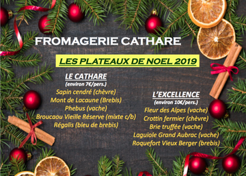 Les plateaux de fromage de Noël 2019 de la Fromagerie Cathare à Albi